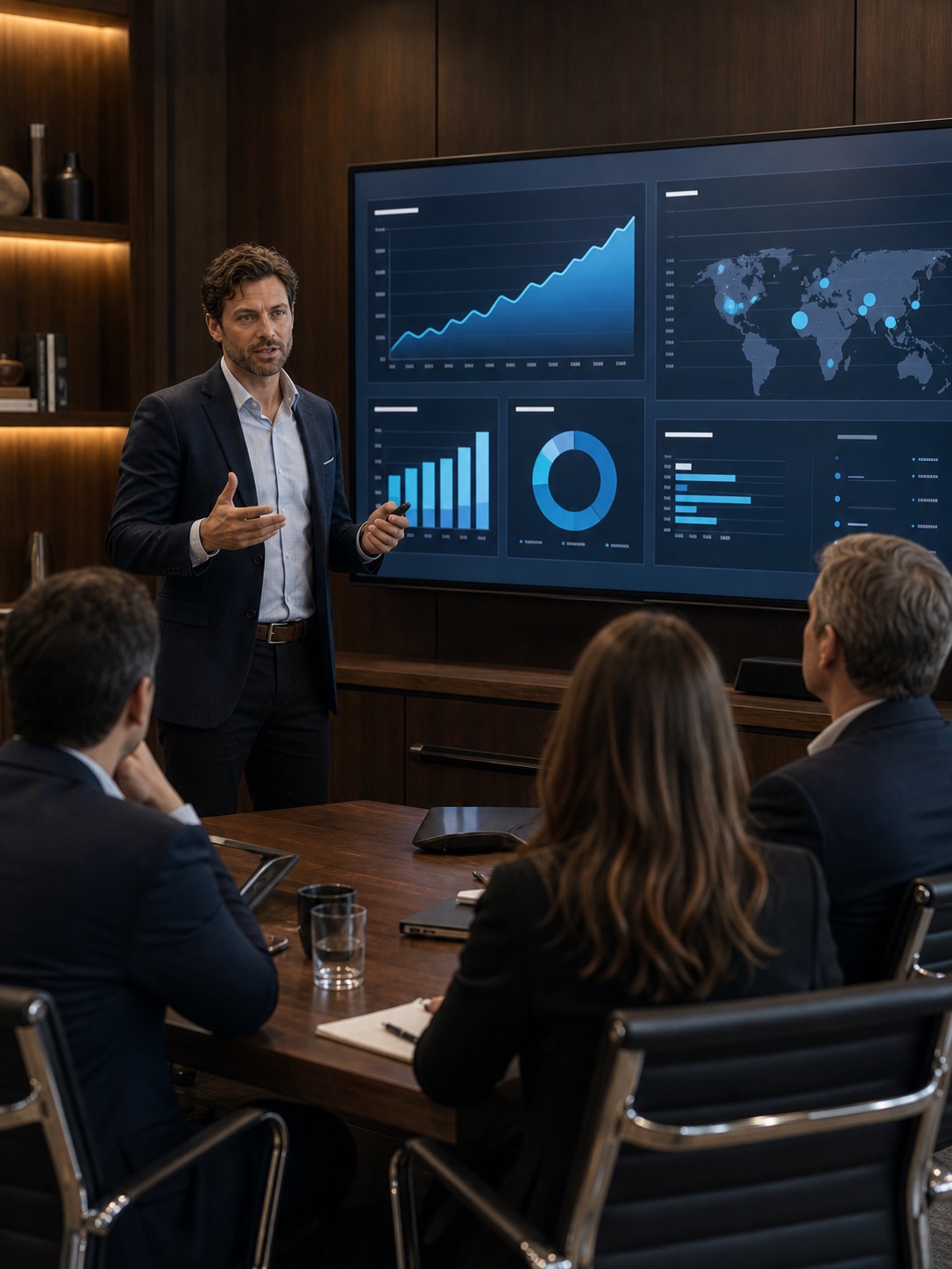 Founder presenting at a pitch meeting